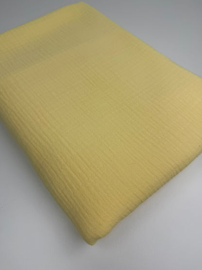 Pastel Sarı Çift Kat Müslin Kumaş