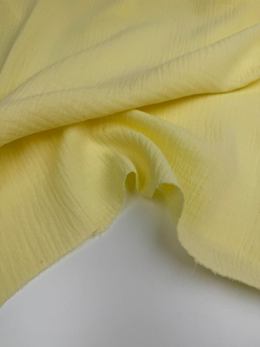 Pastel Sarı Çift Kat Müslin Kumaş
