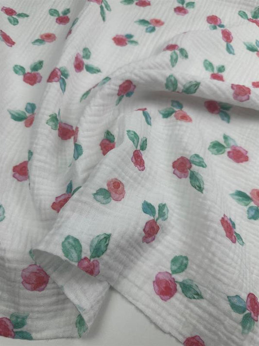PİNK ROSE ÇİFT KAT MÜSLİN KUMAŞ