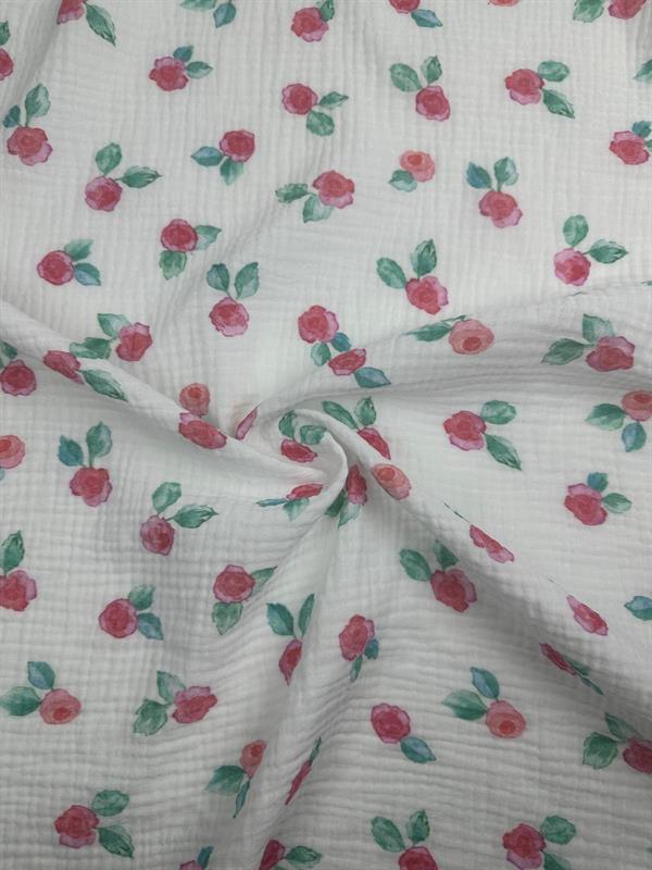 PİNK ROSE ÇİFT KAT MÜSLİN KUMAŞ