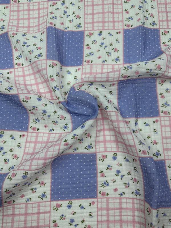 PATCHWORK DESENLİ İTHAL MÜSLİN KUMAŞ