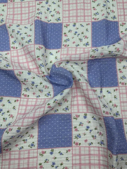 PATCHWORK DESENLİ İTHAL MÜSLİN KUMAŞ