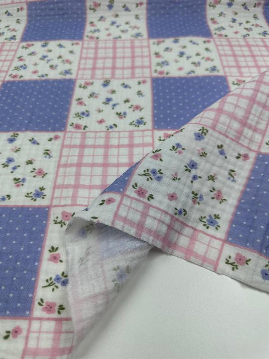 PATCHWORK DESENLİ İTHAL MÜSLİN KUMAŞ