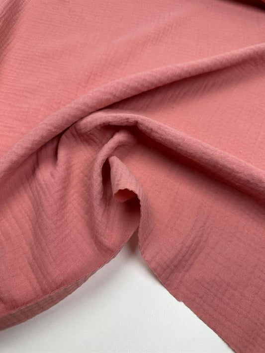 SOFT PEMBE ÇİFT KATLI MÜSLİN KUMAŞ